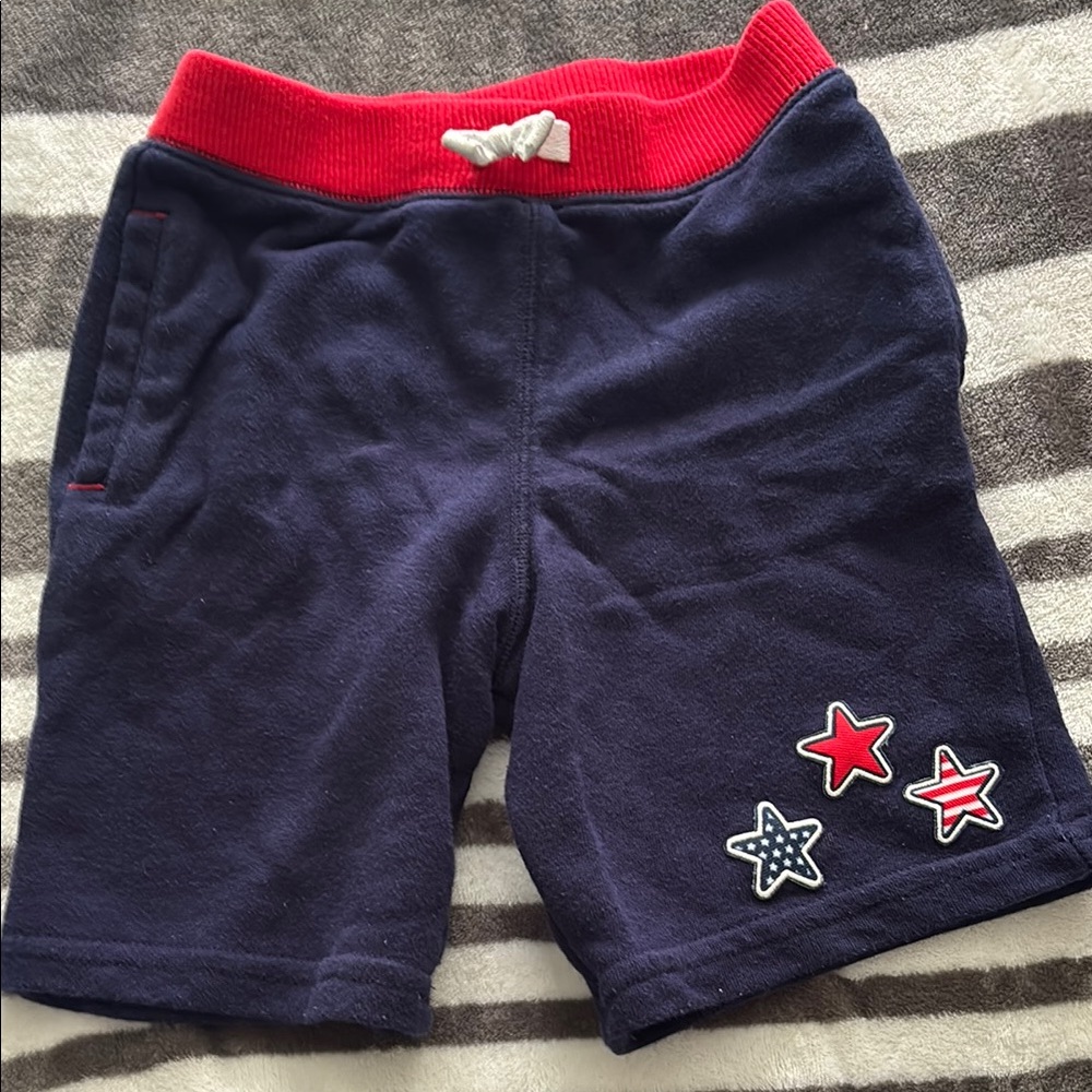 Navy Blue Kids Shorts with Red Stars